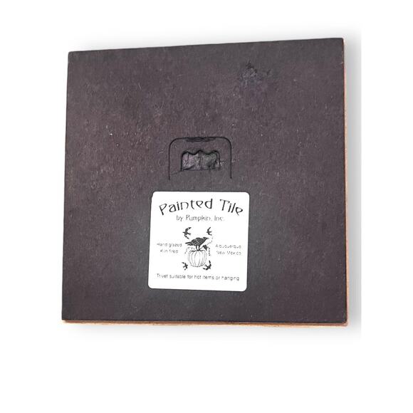 Chihuahua Dog Hand Painted Tile Trivet Artist Signed 6 X5 Inches - Picture 3 of 6